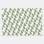 Sternförmig bekrönte Weihnachtsbäume und Geschenke Geschenkpapier Set (Vorderseite 3)