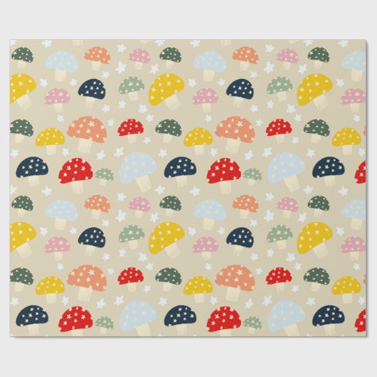 Sternförmige Pilze Geschenkpapier (Flach)