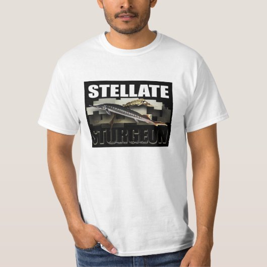 Sternförmige Stör-Collage T - mit NAMEN T-Shirt (Vorderseite)