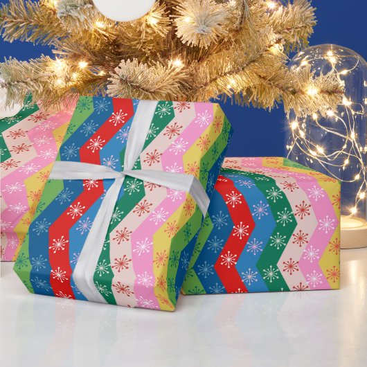 Sternförmige Weihnachtsstreifen Geschenkpapier (Feiertage)