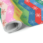 Sternförmige Weihnachtsstreifen Geschenkpapier (Rolleneckpunkt)