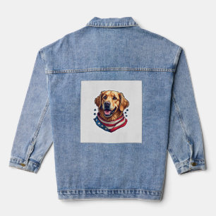 Sternförmiger Golden Retriever Vintage T-Shirt Jeansjacke