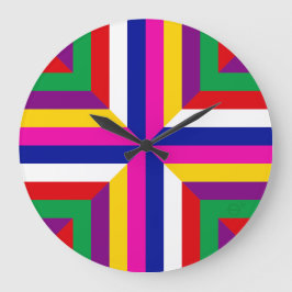 Sternförmiger Querschnitt - Blau/Magenta - Ausgewo Große Wanduhr