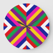 Sternförmiger Querschnitt - Gelb/Purple - Dynamisc Große Wanduhr (Vorderseite)
