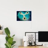 Sternförmiger Riffcluster mit Haien Satellitenblic Poster (Heimbüro)