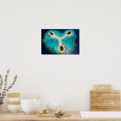 Sternförmiger Riffcluster mit Haien Satellitenblic Poster (Küche)
