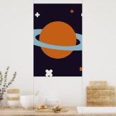 Sterngalaxie des Planeten-Orbit-Universums Poster (Küche)