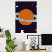 Sterngalaxie des Planeten-Orbit-Universums Poster (Heimbüro)