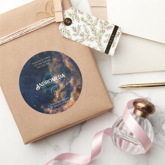 Sterngalaxie kosmische Geschäftslieferungen Verpac Runder Aufkleber (Schenken)