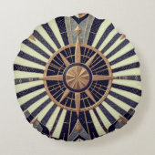 Sterngeometrie Rundes Kissen (Rückseite)