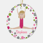 SternGymnast in den Rosa personalisiert Keramikornament (Links)