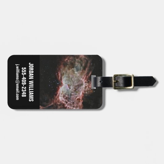 Sternhaufen im Zentrum des Flammennebels. Gepäckanhänger (Vorderseite horizontal)