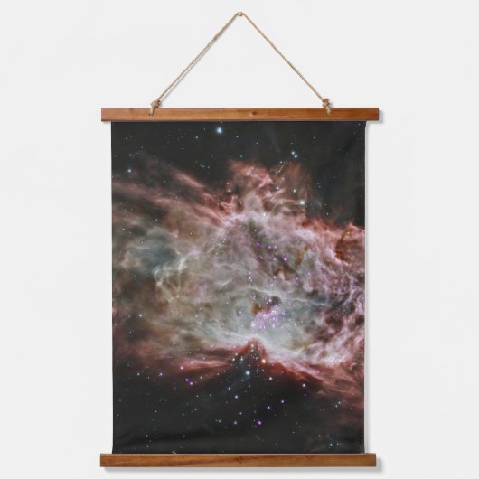Sternhaufen im Zentrum des Flammennebels. Wandteppich Mit Holzrahmen (Vorderseite)