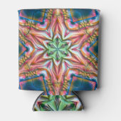 Sternkaleidoskop in rauer Textur, verbrannter Lach Dosenkühler (Vorderseite)