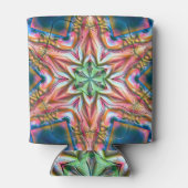 Sternkaleidoskop in rauer Textur, verbrannter Lach Dosenkühler (Rückseite)