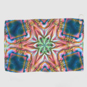 Sternkaleidoskop in rauer Textur, verbrannter Lach Golfhandtuch (Horizontal)