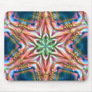 Sternkaleidoskop in rauer Textur, verbrannter Lach Mousepad