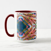 Sternkaleidoskop in rauer Textur, verbrannter Lach Tasse (Links)