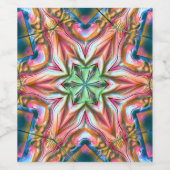 Sternkaleidoskop in rauer Textur, verbrannter Lach Weinetikett (Einzelnes Label)