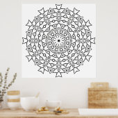 Sternkern-Mandala mit eckiger Stammesgeometrie Poster (Küche)