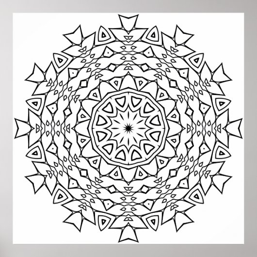 Sternkern-Mandala mit eckiger Stammesgeometrie Poster (Vorne)