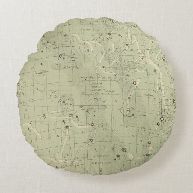 Sternkundliche Karte 2 Rundes Kissen (Vorderseite)