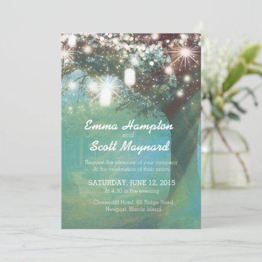 Sternlicht Baums der Glitzern des im Einladung (Stehend Vorderseite)