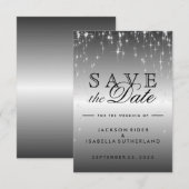 Sternlichter in metallischem Silber - Save the Dat Date (Vorne/Hinten)