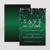 Sternlichter in metallischer Dunkelgrün - Save the Date (Vorne/Hinten)