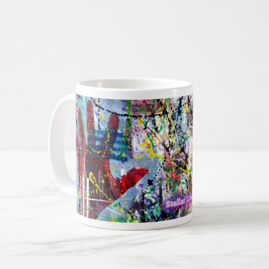 "Sternlinien" Kaffee-Tasse Kaffeetasse (Vorderseite Links)