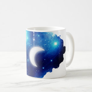 Sternmond Nachthimmel Himmelgalaxie Kaffeetasse
