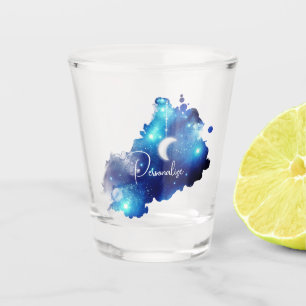 Sternmond Nachthimmel Himmelgalaxie Schnapsglas