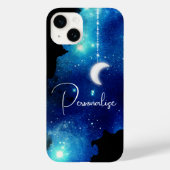 Sternmond Nachthimmel Himmelsgalaxie schwarz blau Case-Mate iPhone Hülle (Rückseite)