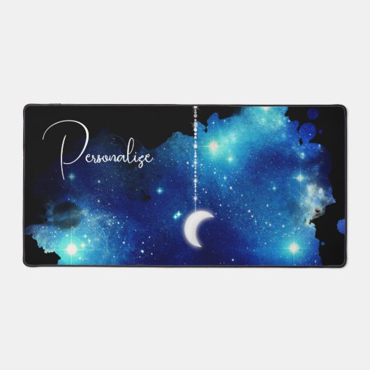 Sternmond Nachthimmel Himmelsgalaxie schwarz blau Schreibtischunterlage (Vorderseite)