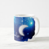 Sternmond Nachthimmel Himmelsgalaxie Tasse (VorderseiteRechts)