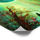 Sternmond und Nordlichter Poster (Ecke)