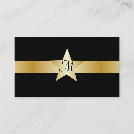 Sternmonogramm in Gold Visitenkarte (Vorderseite)