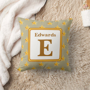 Sternmonogramm Initial Gelbgold Home Dekor Kissen