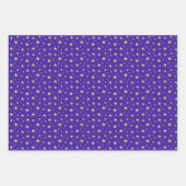 Sternmuster auf Blau, Golden und Rot Geschenkpapier Set (Vorderseite 2)