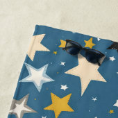 Sternmuster auf blauem Hintergrund. Strandtuch (Beispiel)