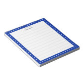 Sternmuster auf Royal Blue Frame Lined Notepad Notizblock (angewinkelt)