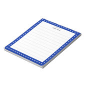 Sternmuster auf Royal Blue Frame Lined Notepad Notizblock (Rotiert)