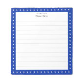 Sternmuster auf Royal Blue Frame Lined Notepad Notizblock (Vorderseite)