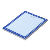 Sternmuster auf Royal Blue Frame Lined Notepad Notizblock (Rotiert)