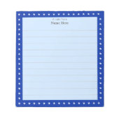 Sternmuster auf Royal Blue Frame Lined Notepad Notizblock (Vorderseite)