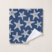 Sternmuster Blau Badhandtuch Set (Waschlappen)
