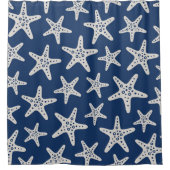Sternmuster Blau Duschvorhang (Vorderseite)