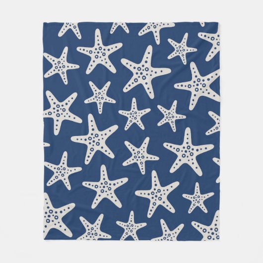 Sternmuster Blau Fleecedecke (Vorderseite)