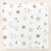 Sternmuster der Astrologie Glasuntersetzer (Vorderseite)