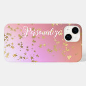 Sternmuster für lila Goldgefälle Case-Mate iPhone Hülle (Rückseite (Horizontal))